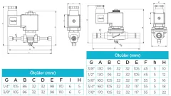 3/8'' KAYNAKLI 6.5 MM ORIFISLI PİLOTLU TIP SOLENOID VANA 220V