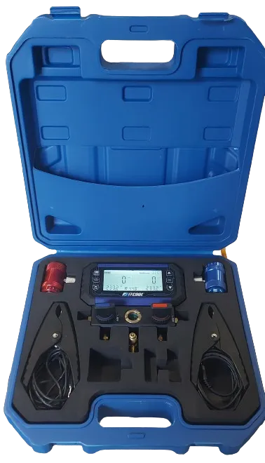 DIGITAL 2-WAY MANIFOLD WITH SENSOR (CASED, HOSELESS)