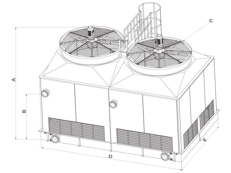 FP-TWIN 35 Cross-Flow Axial Fan Water Cooling Tower