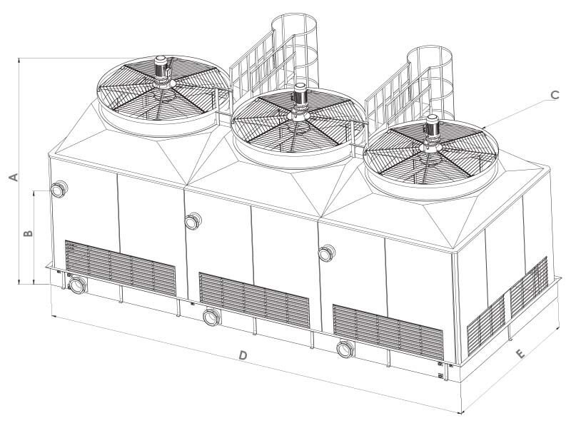FP-ÜÇÜZ 33 Cross-Flow Axial Fan Water Cooling Tower