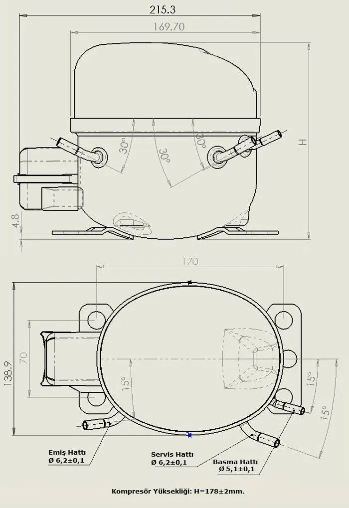 KONOR 1/5 HP R-134A COMPRESSOR