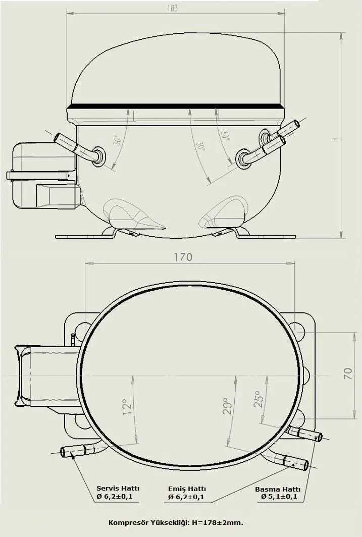 KONOR 1/4 HP R-134A COMPRESSOR
