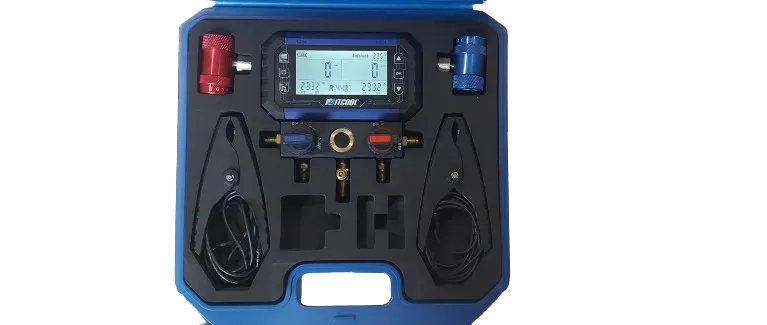 DIGITAL 2-WAY MANIFOLD WITH SENSOR (CASED, HOSELESS)
