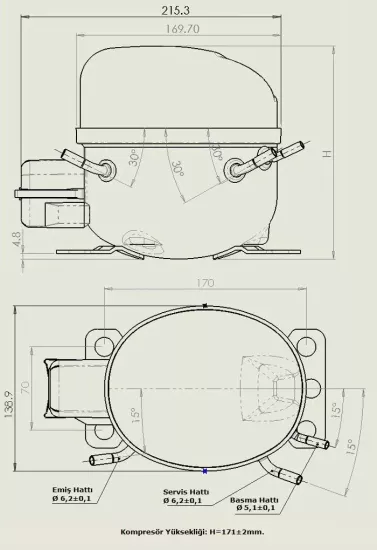 KONOR 1/6 HP R-134A COMPRESSOR