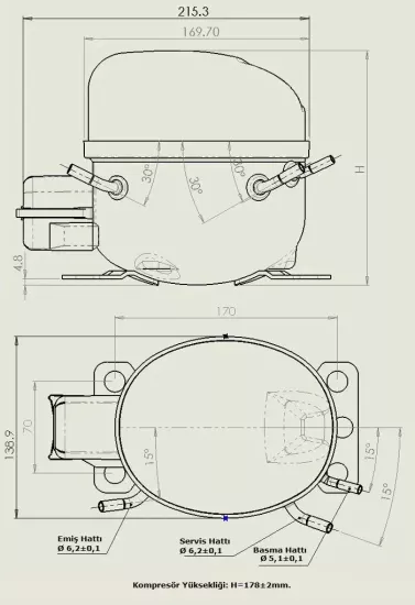 KONOR 1/5 HP R-134A COMPRESSOR